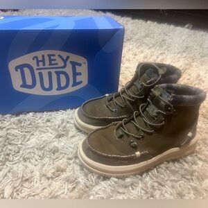 Hey Dude Kids Olive Green Boots